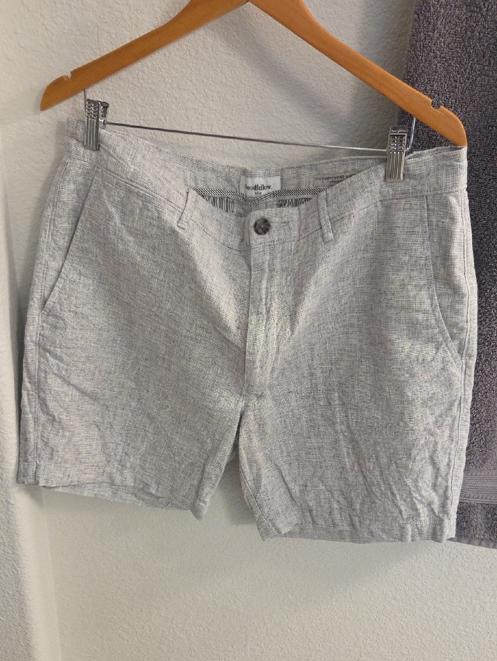 Goodfellow & Co Light Gray Linen-Blend Flat Front Shorts